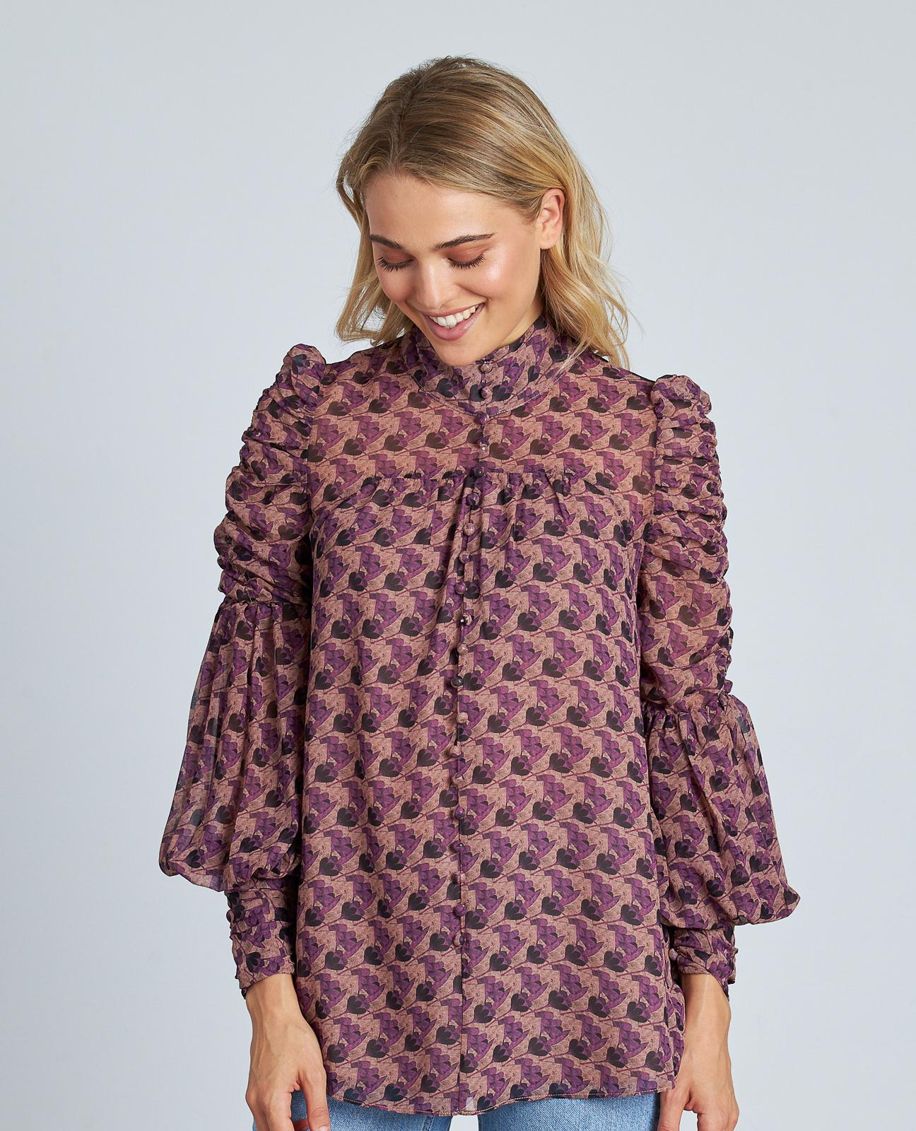 BLUSA ESTAMPADA ABOTONADA
