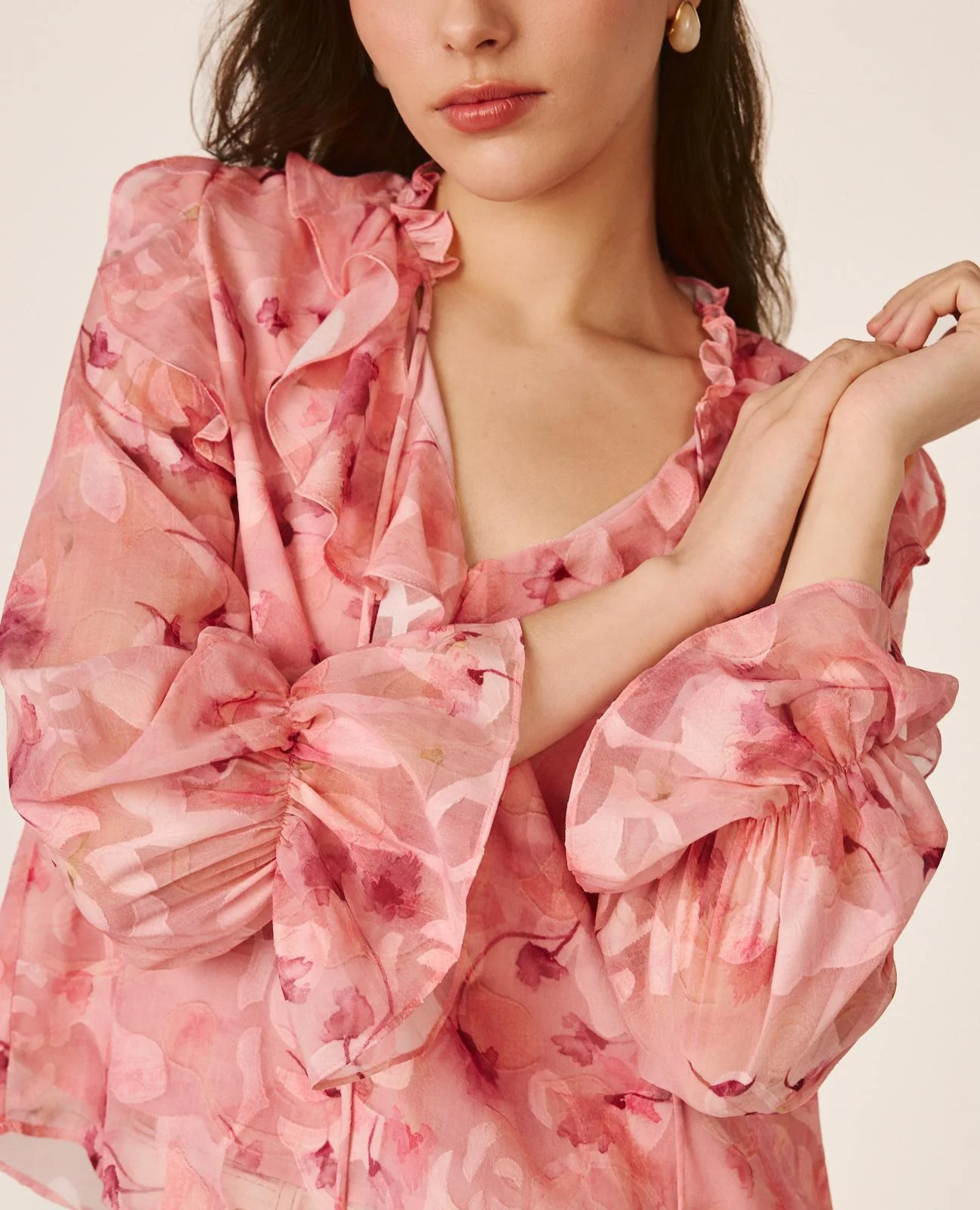 BLUSA MANGA LARGA FLORES - Image 6