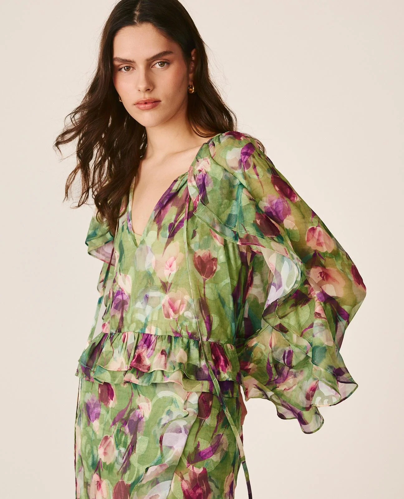 BLUSA MANGA VOLANTES
