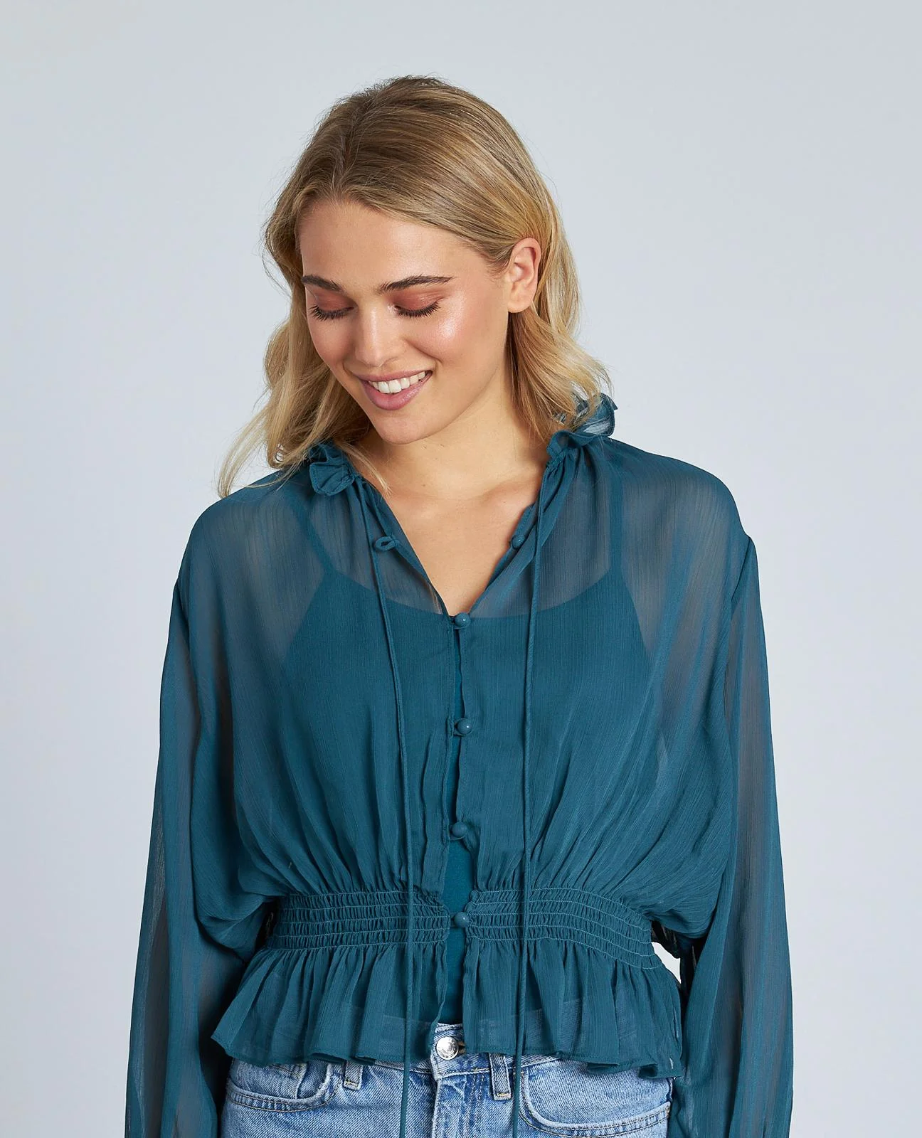BLUSA SEMITRANSPARENTE VOLANTES - Image 4