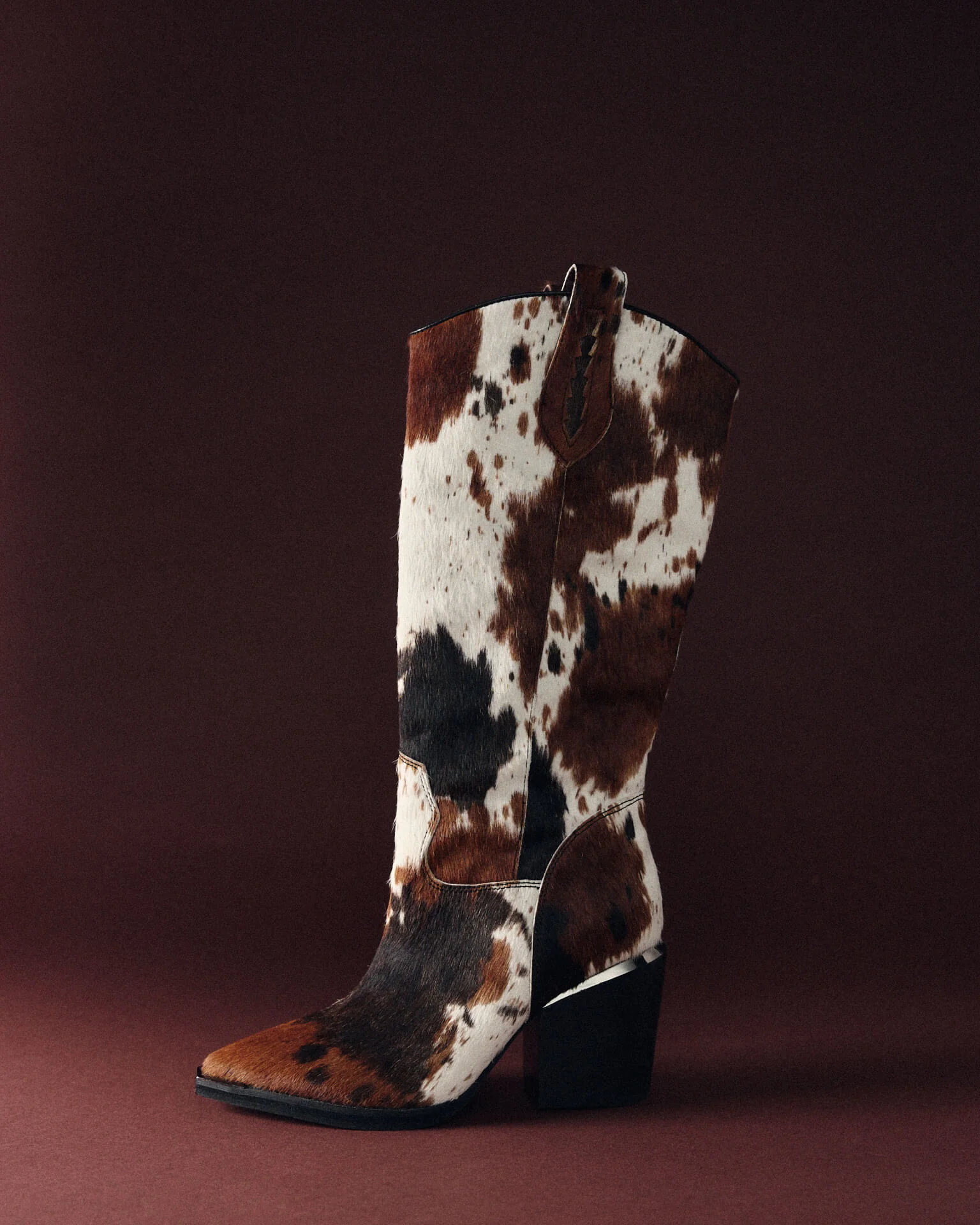BOTA TACÓN ESTAMPADO COW