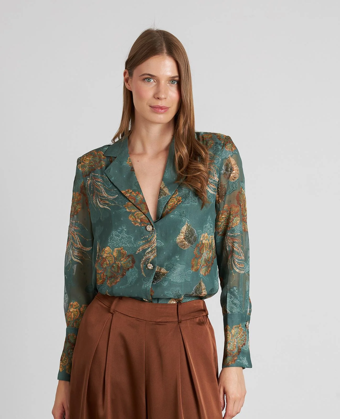 CAMISA ESTAMPADA BOTÓN JOYA - Image 3