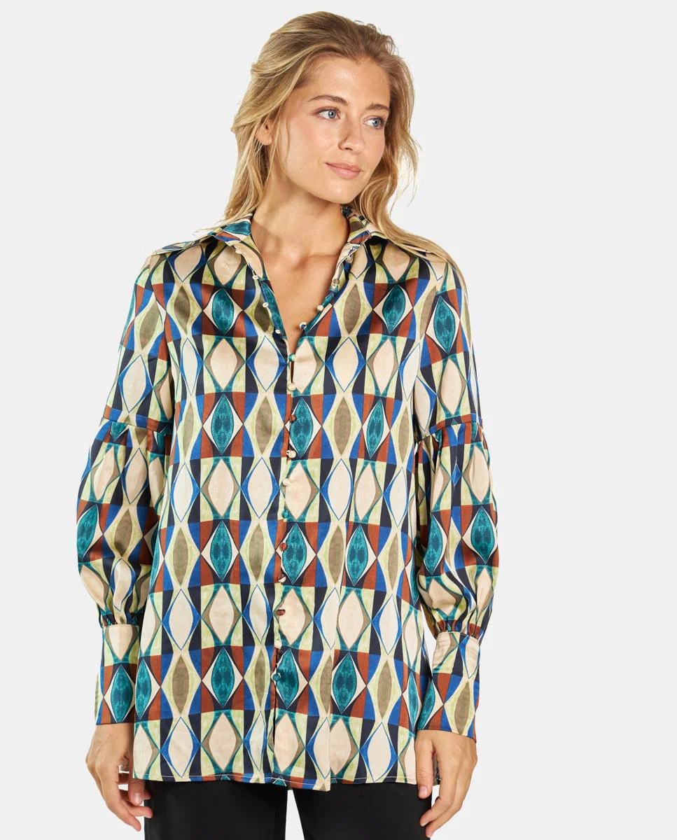 CAMISA SATINADA ESTAMPADA - Image 2