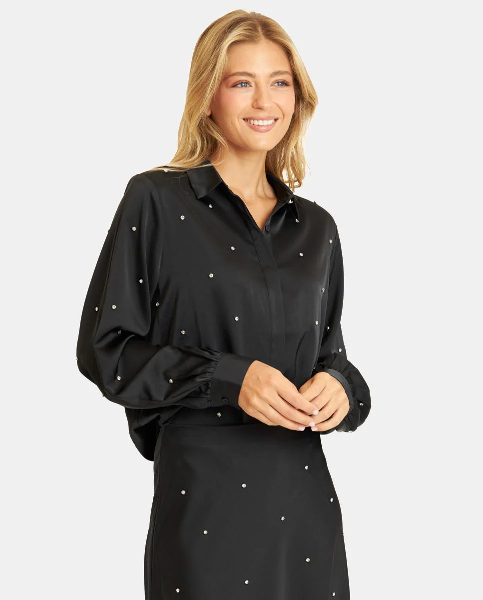 CAMISA SATINADA PEDRERÍA - Image 3