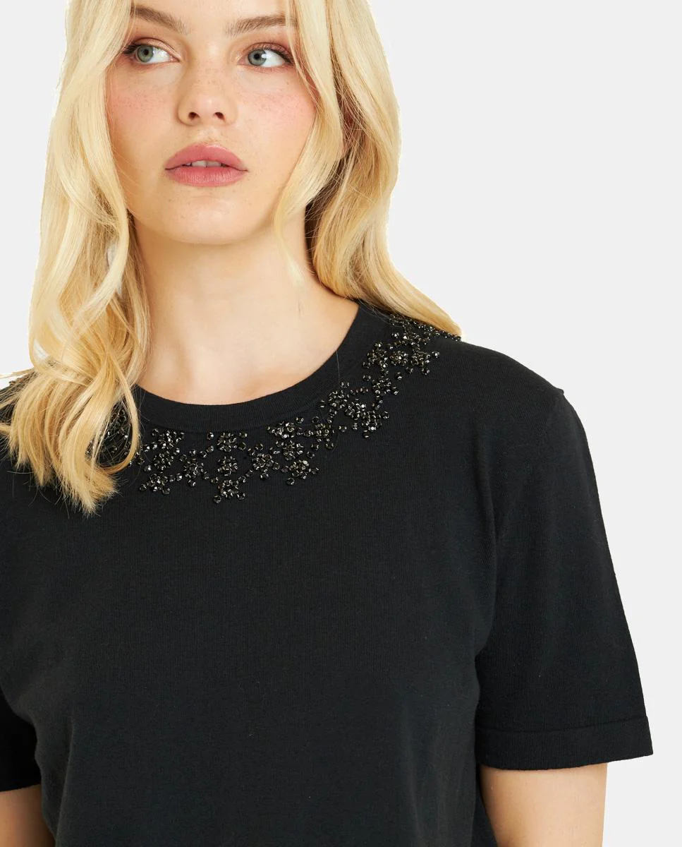 CAMISETA CON CUELLO PEDRERÍA - Image 2
