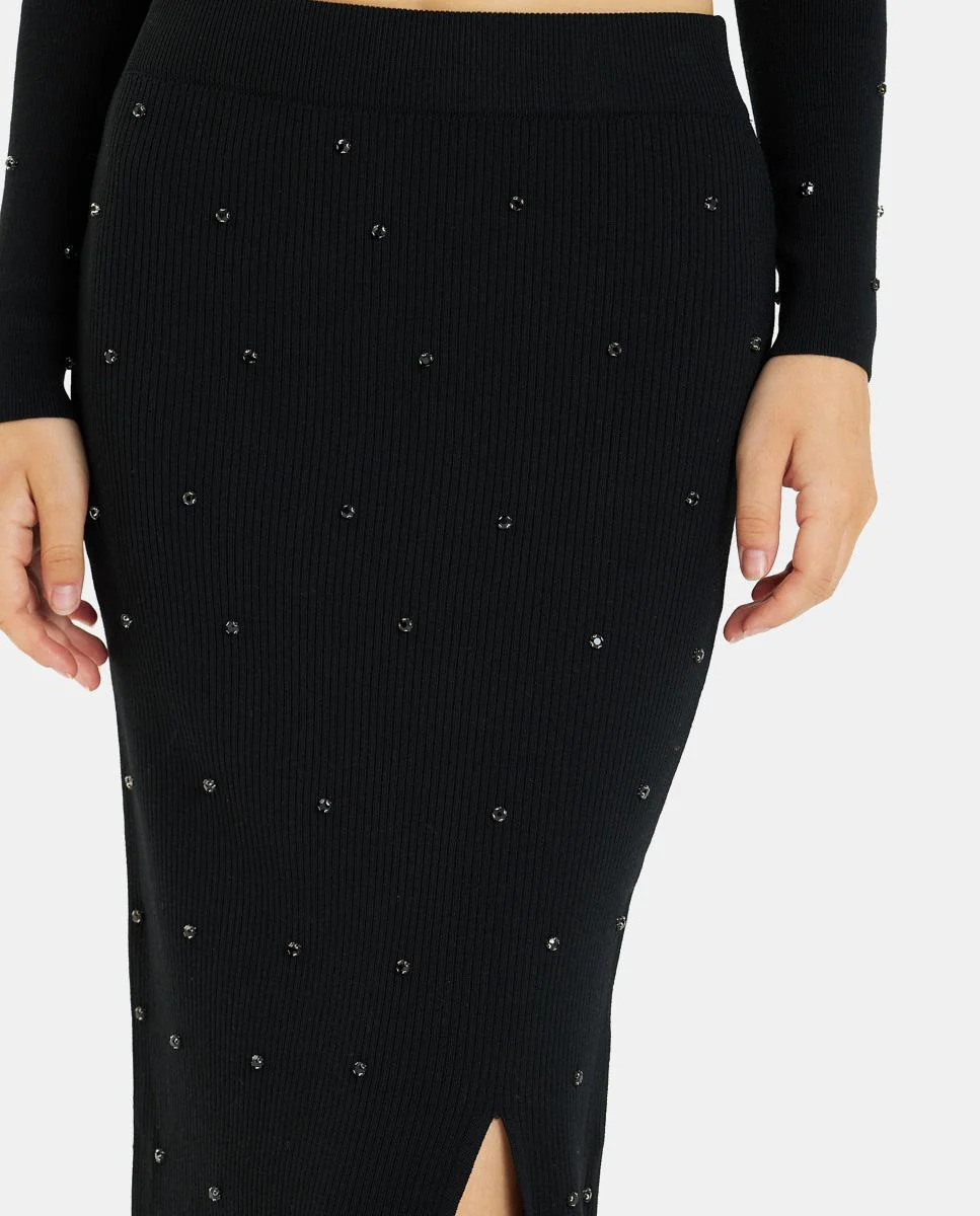 FALDA MIDI PUNTO PEDRERÍA - Image 3