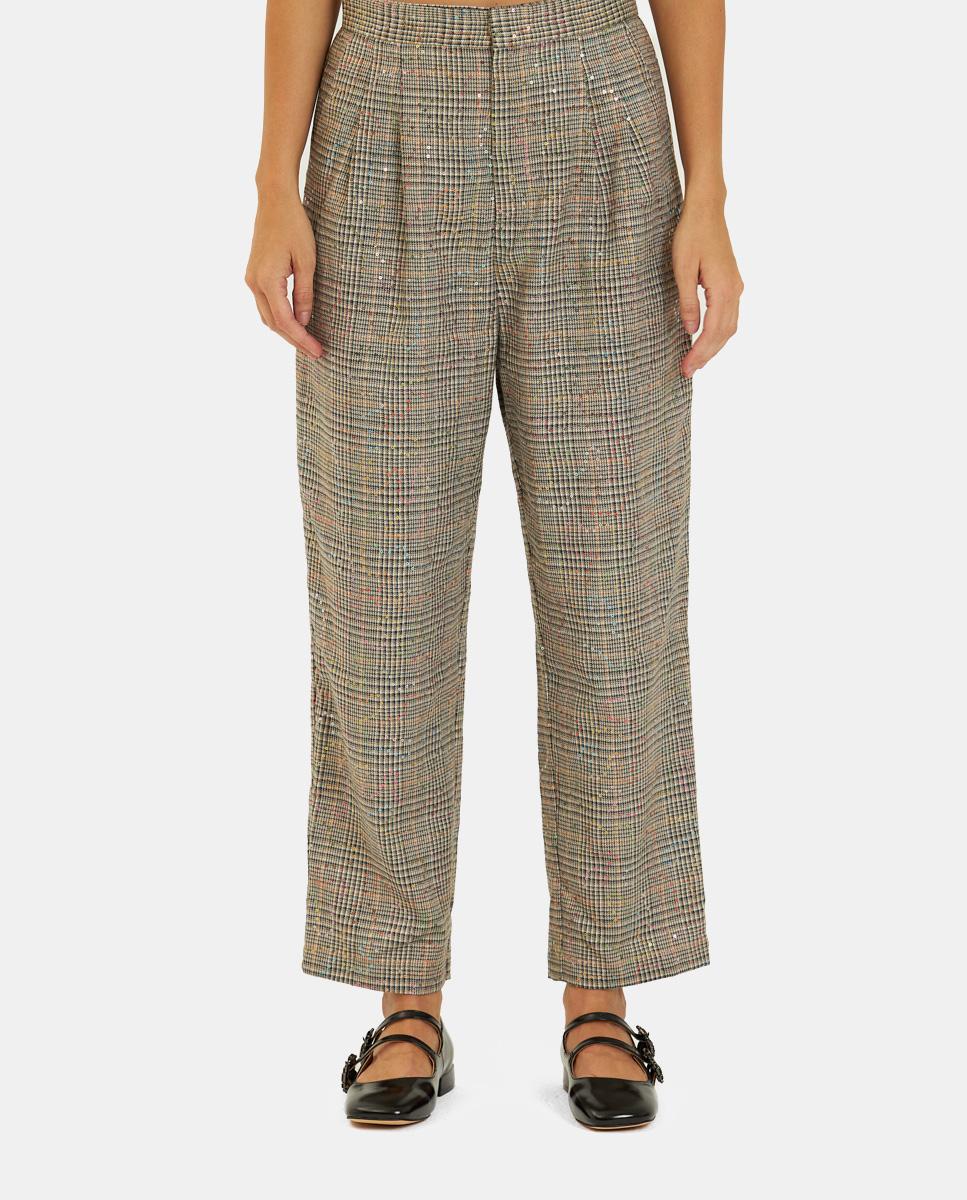 PANTALÓN CUADROS CON LENTEJUELAS