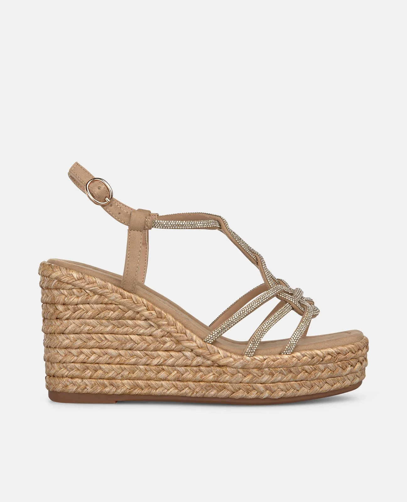 SANDALIA DE PLATAFORMA CON TIRAS ENTRELAZADAS