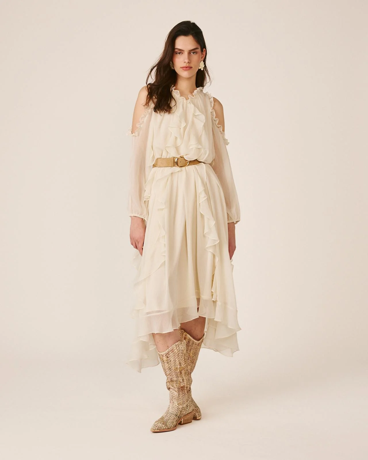 VESTIDO MIDI FLUIDO VOLANTES - Image 2