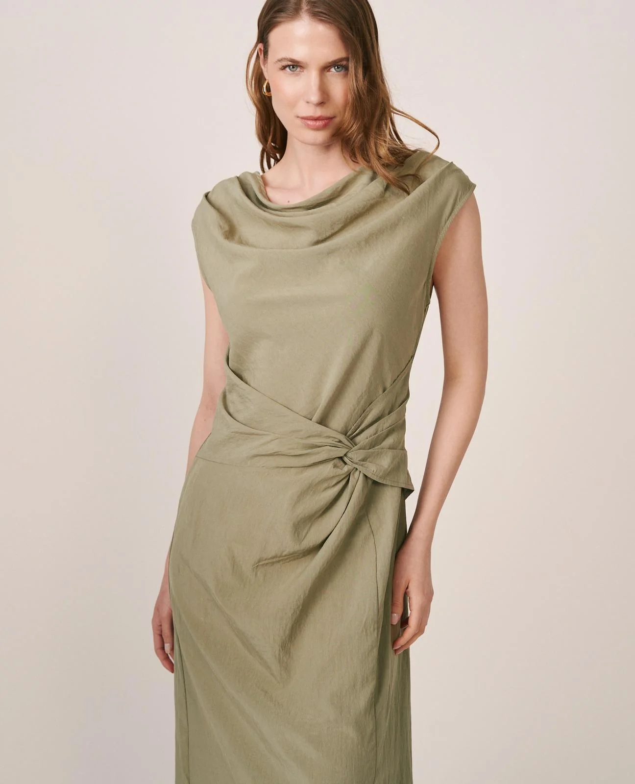 VESTIDO CUELLO DRAPEADO - Image 2