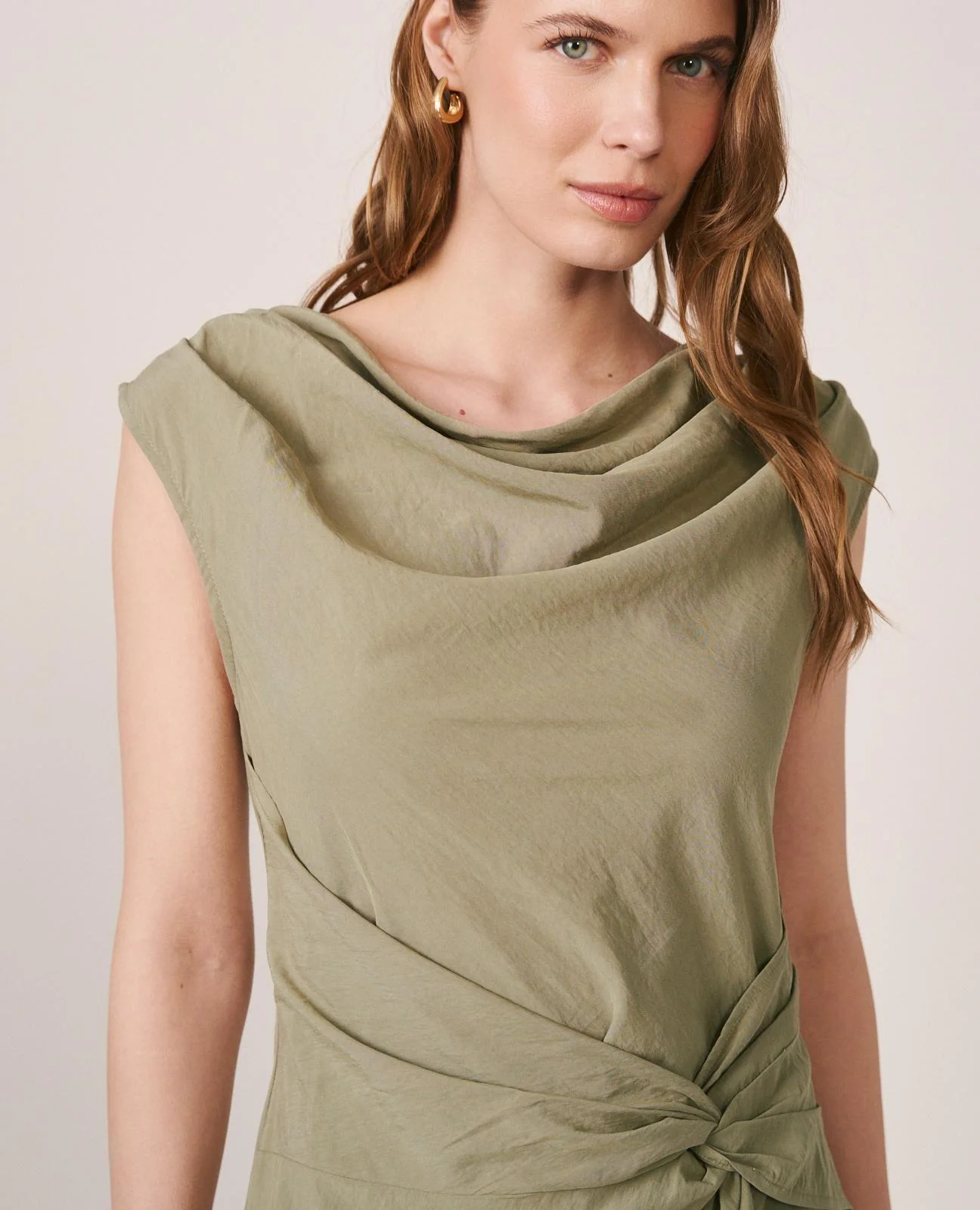 VESTIDO CUELLO DRAPEADO - Image 3