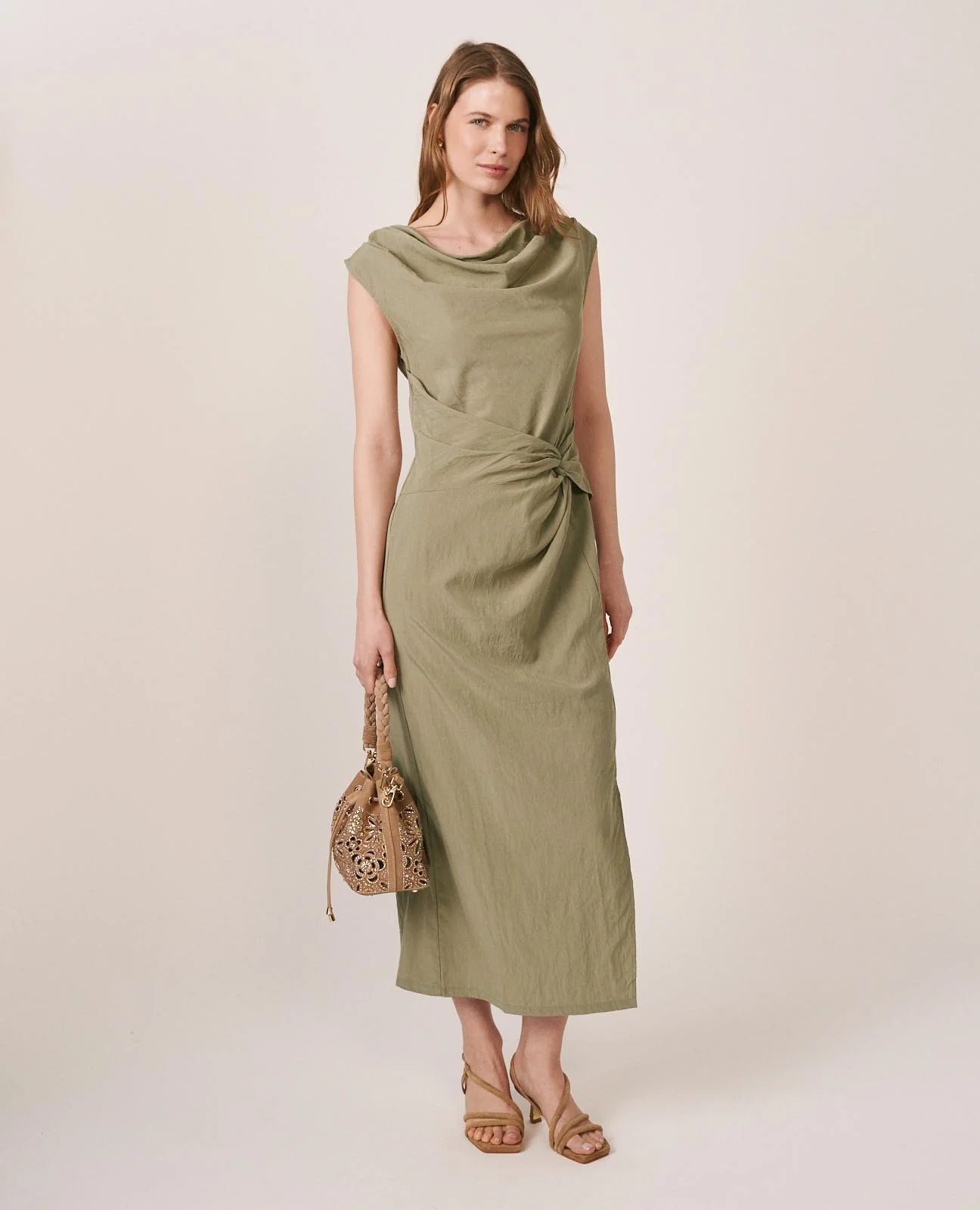 VESTIDO CUELLO DRAPEADO - Image 4
