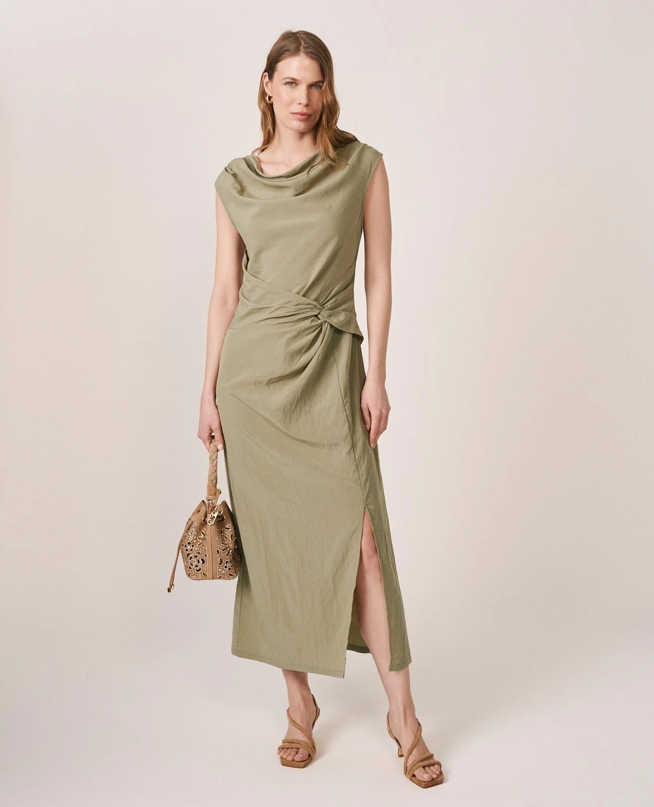 VESTIDO CUELLO DRAPEADO - Image 6