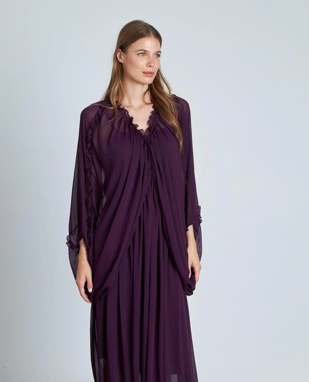 VESTIDO DRAPEADO SEMITRANSPARENTE - Image 2