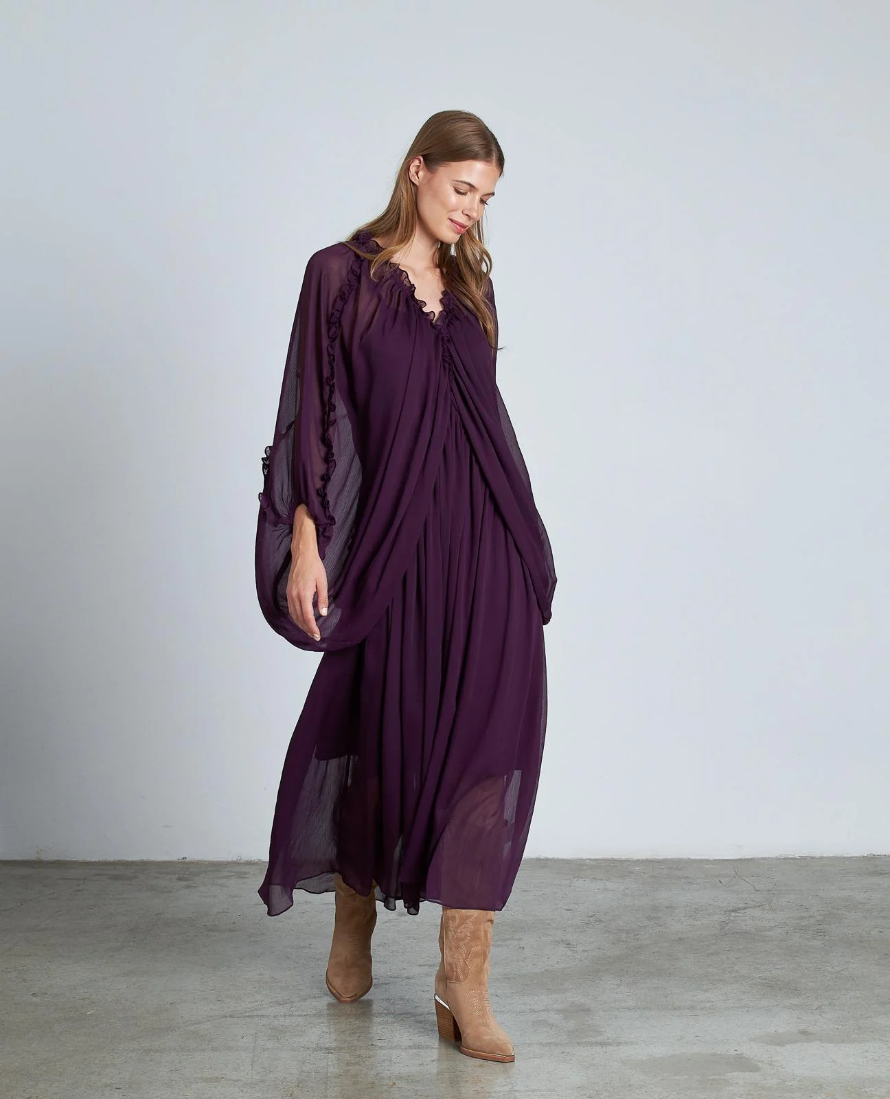 VESTIDO DRAPEADO SEMITRANSPARENTE - Image 3