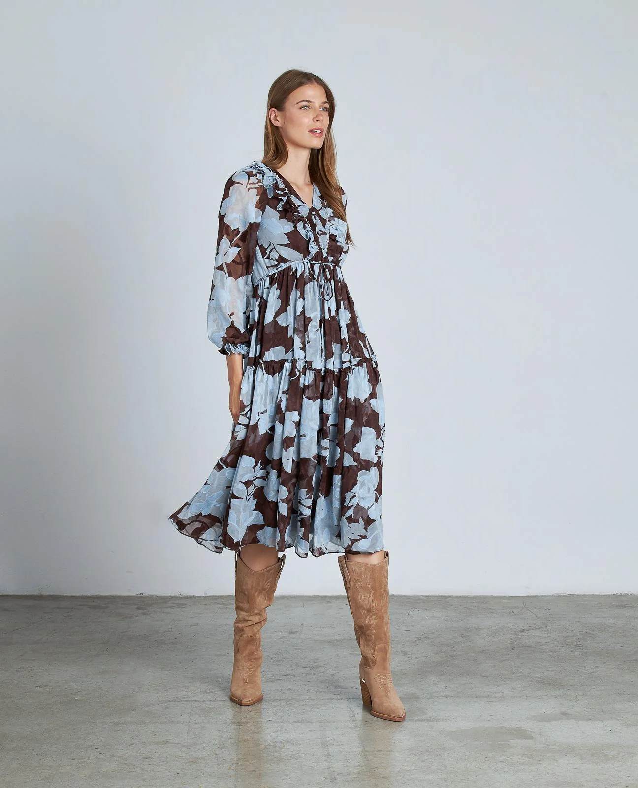 VESTIDO ESTAMPADO CINTURA AJUSTABLE - Image 3