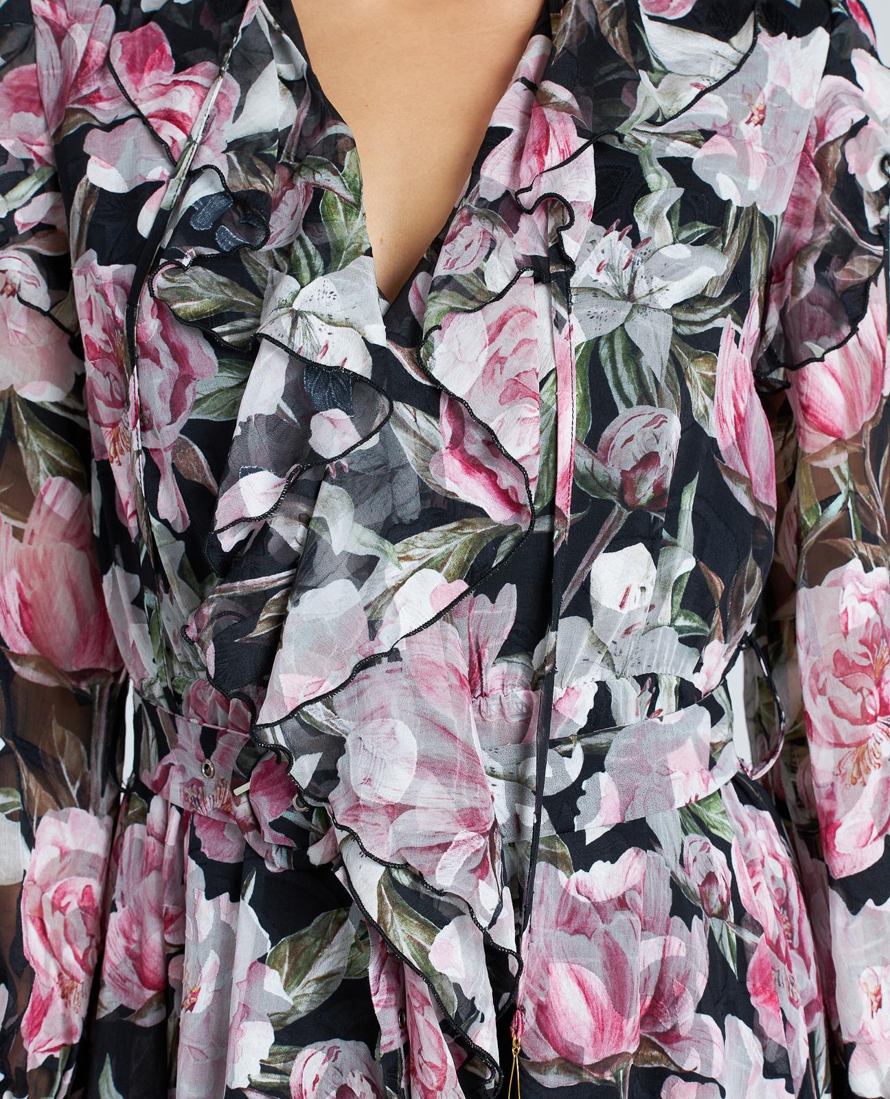 VESTIDO ESTAMPADO VOLANTES CINTURÓN - Image 4