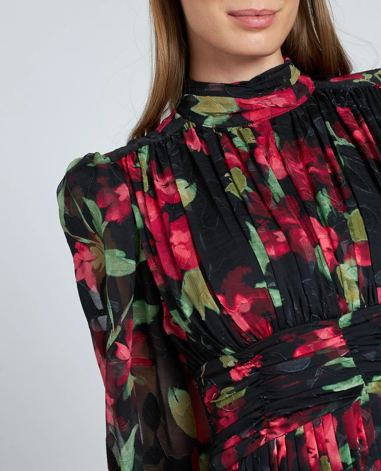 VESTIDO LARGO ESTAMPADO FRUNCIDO - Image 6