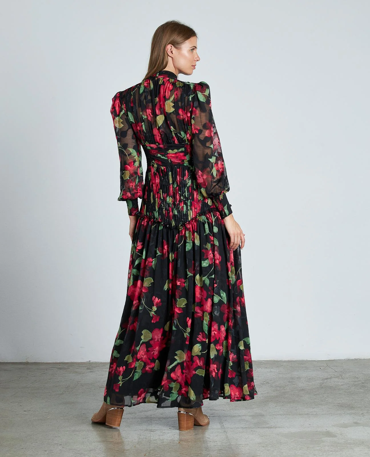 VESTIDO LARGO ESTAMPADO FRUNCIDO - Image 7