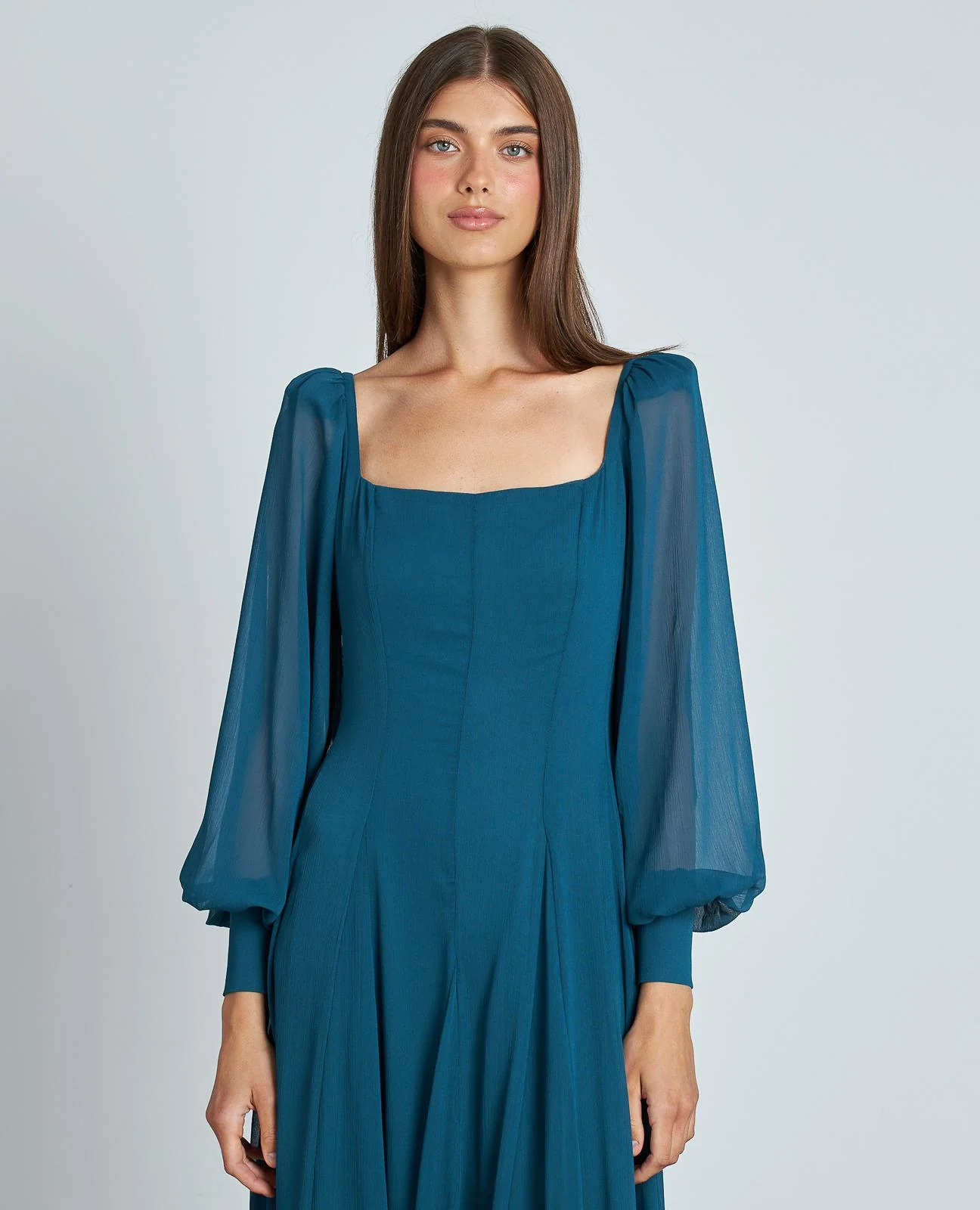 VESTIDO LARGO MANGA ABULLONADA - Image 2