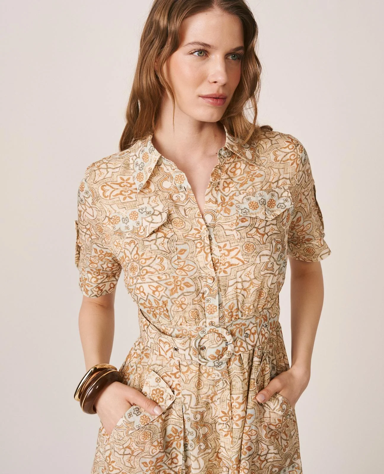 VESTIDO MIDI ESTAMPADO MOSAICO - Image 4