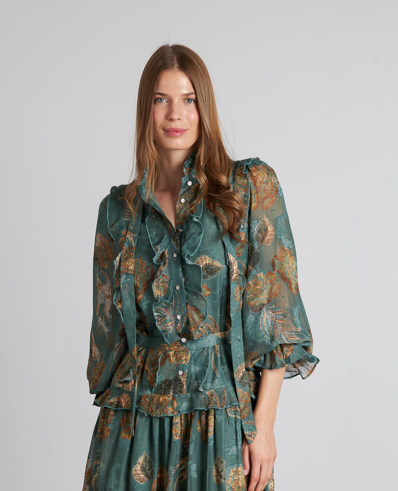 VESTIDO MIDI ESTAMPADO VOLANTES - Image 3