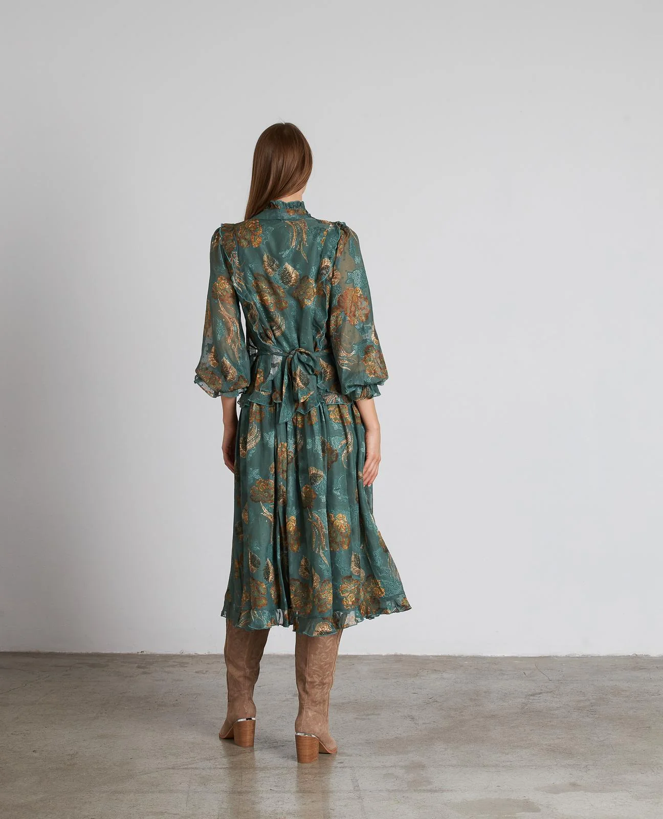 VESTIDO MIDI ESTAMPADO VOLANTES - Image 8