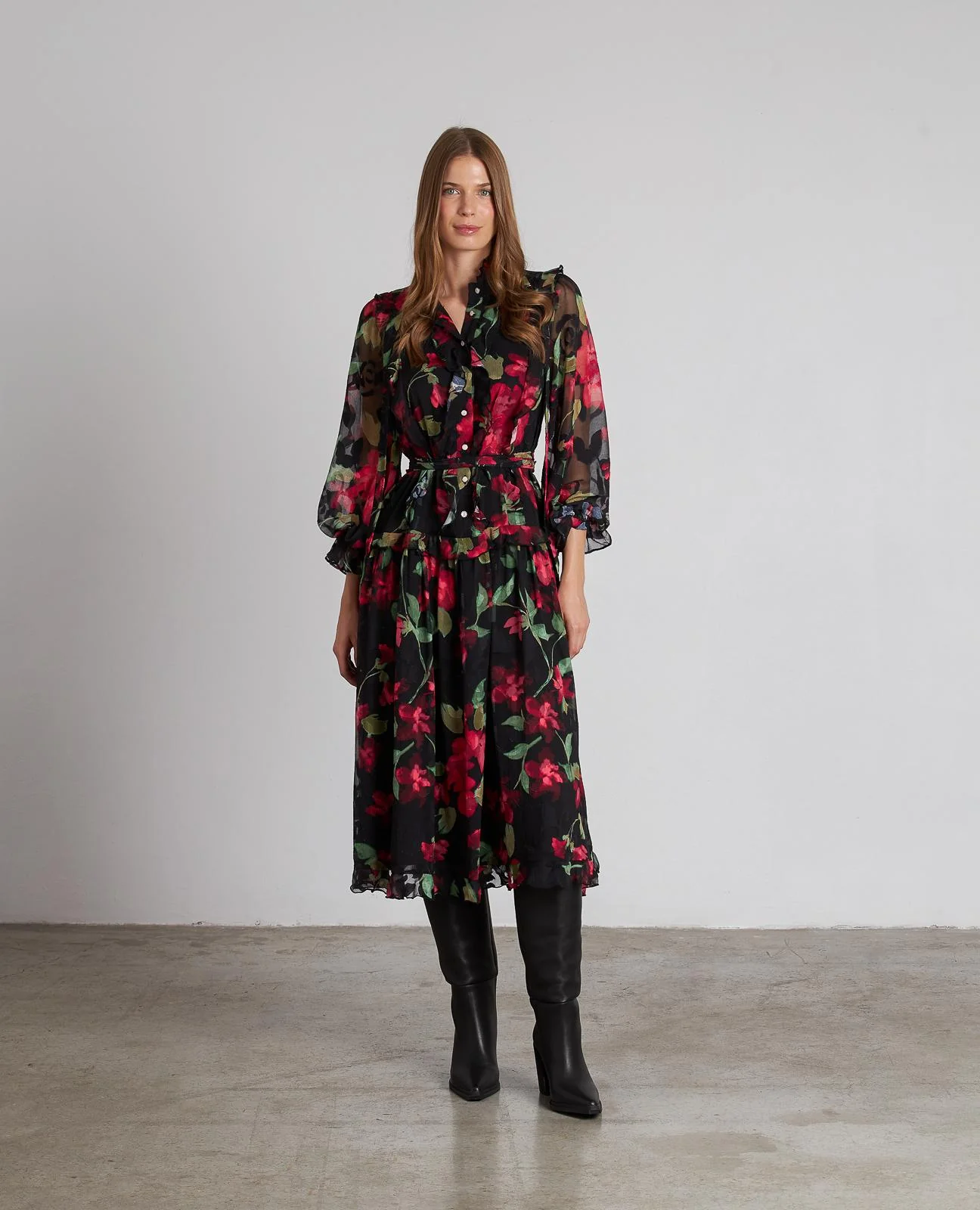 VESTIDO MIDI FLORES