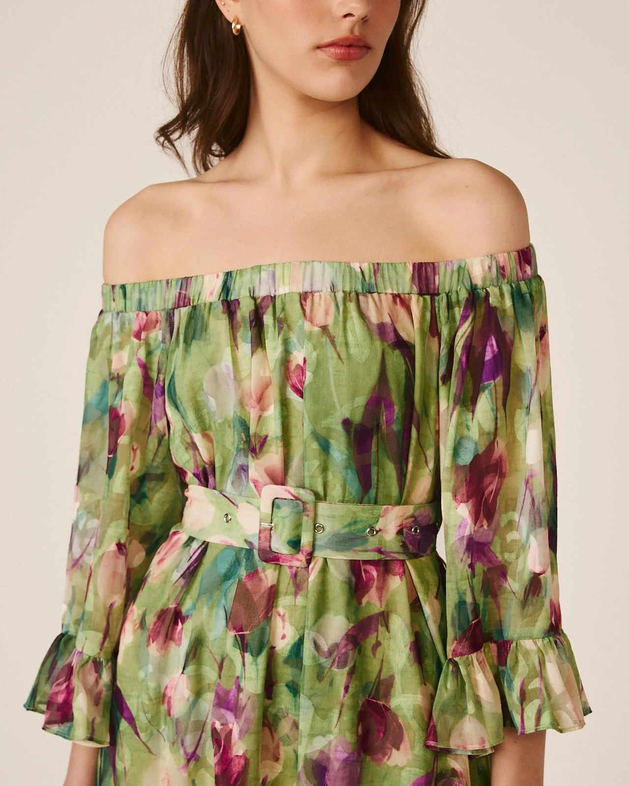 VESTIDO MIDI MANGA ACAMPANADA - Image 5
