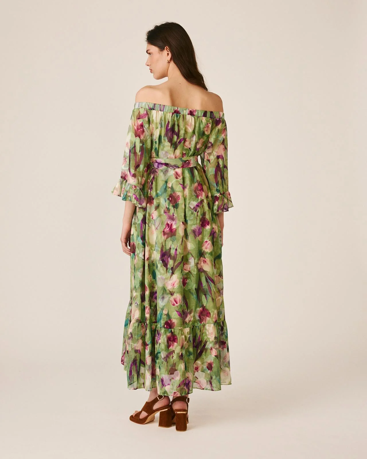 VESTIDO MIDI MANGA ACAMPANADA - Image 6