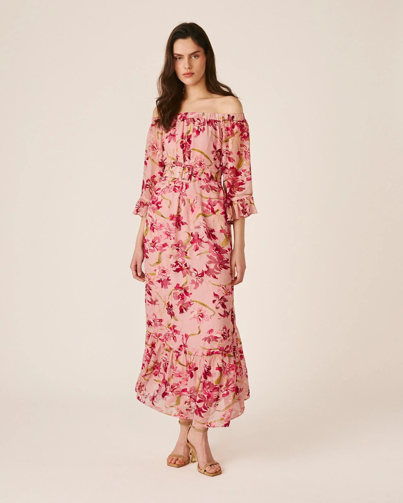 VESTIDO MIDI MANGA ACAMPANADA