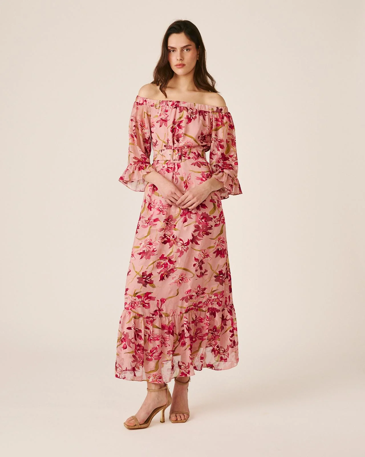 VESTIDO MIDI MANGA ACAMPANADA - Image 3