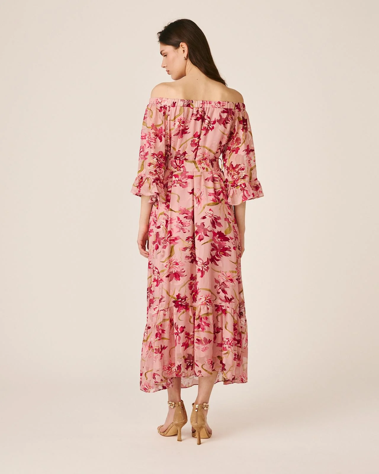 VESTIDO MIDI MANGA ACAMPANADA - Image 6