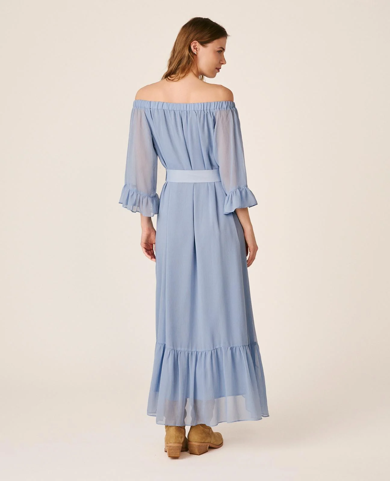 VESTIDO MIDI MANGA ACAMPANADA - Image 8