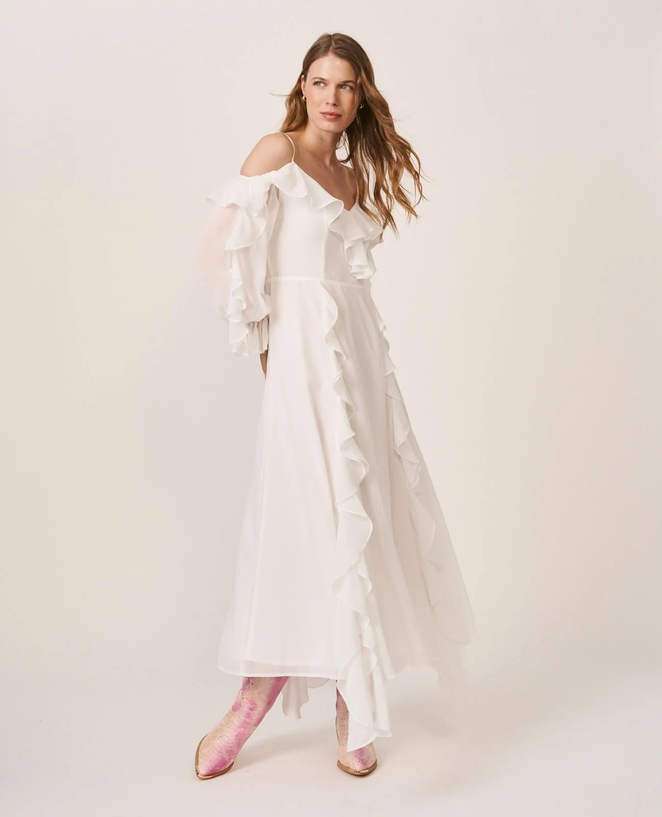 VESTIDO MIDI MANGA LARGA