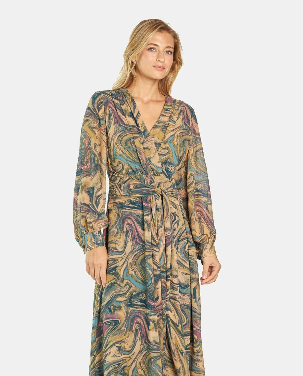 VESTIDO MIDI NUDO ESTAMPADO - Image 2
