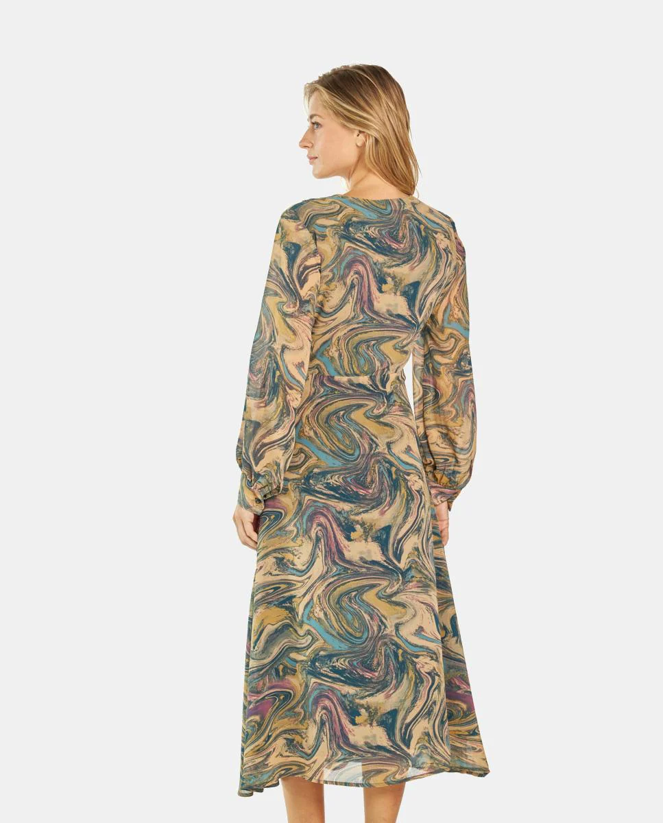 VESTIDO MIDI NUDO ESTAMPADO - Image 6