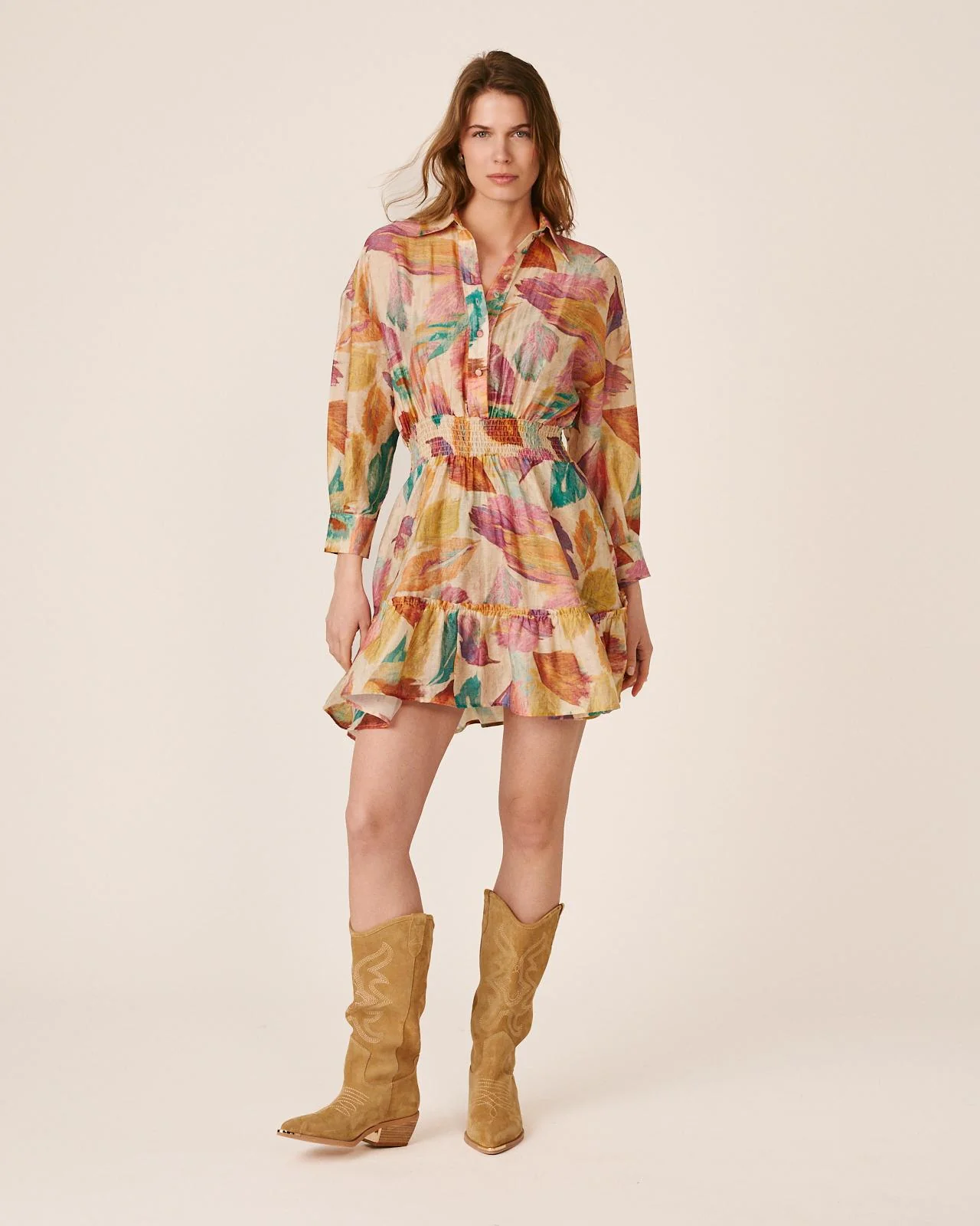 VESTIDO MINI MANGA CAMISERA