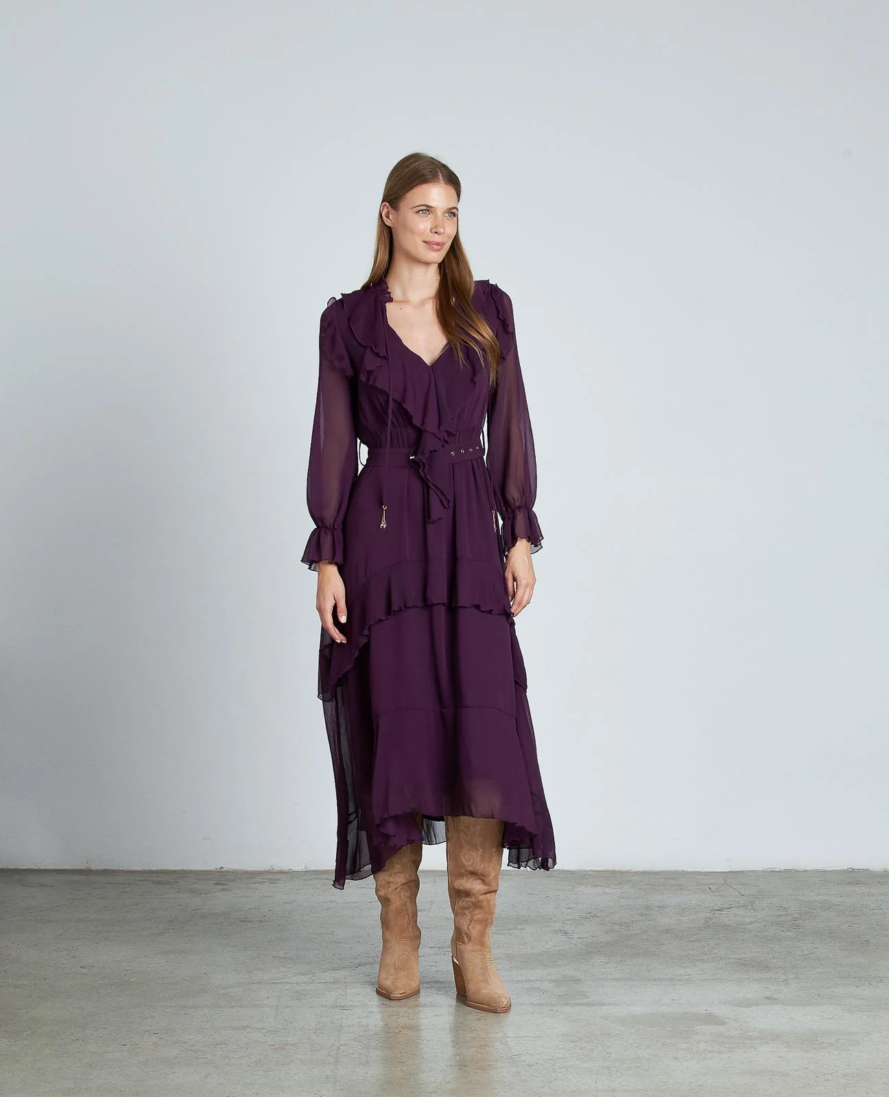 VESTIDO VOLANTES CINTURÓN