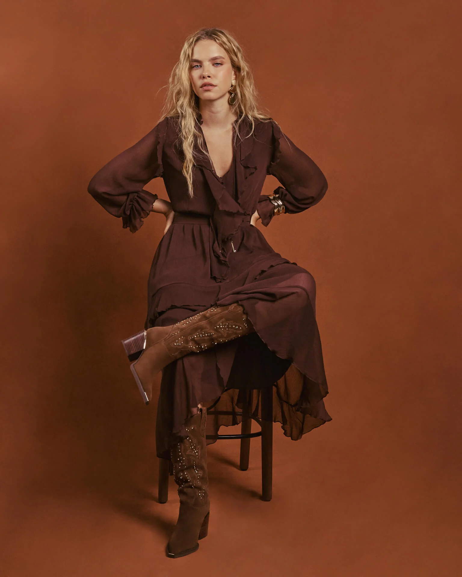 VESTIDO VOLANTES CINTURÓN