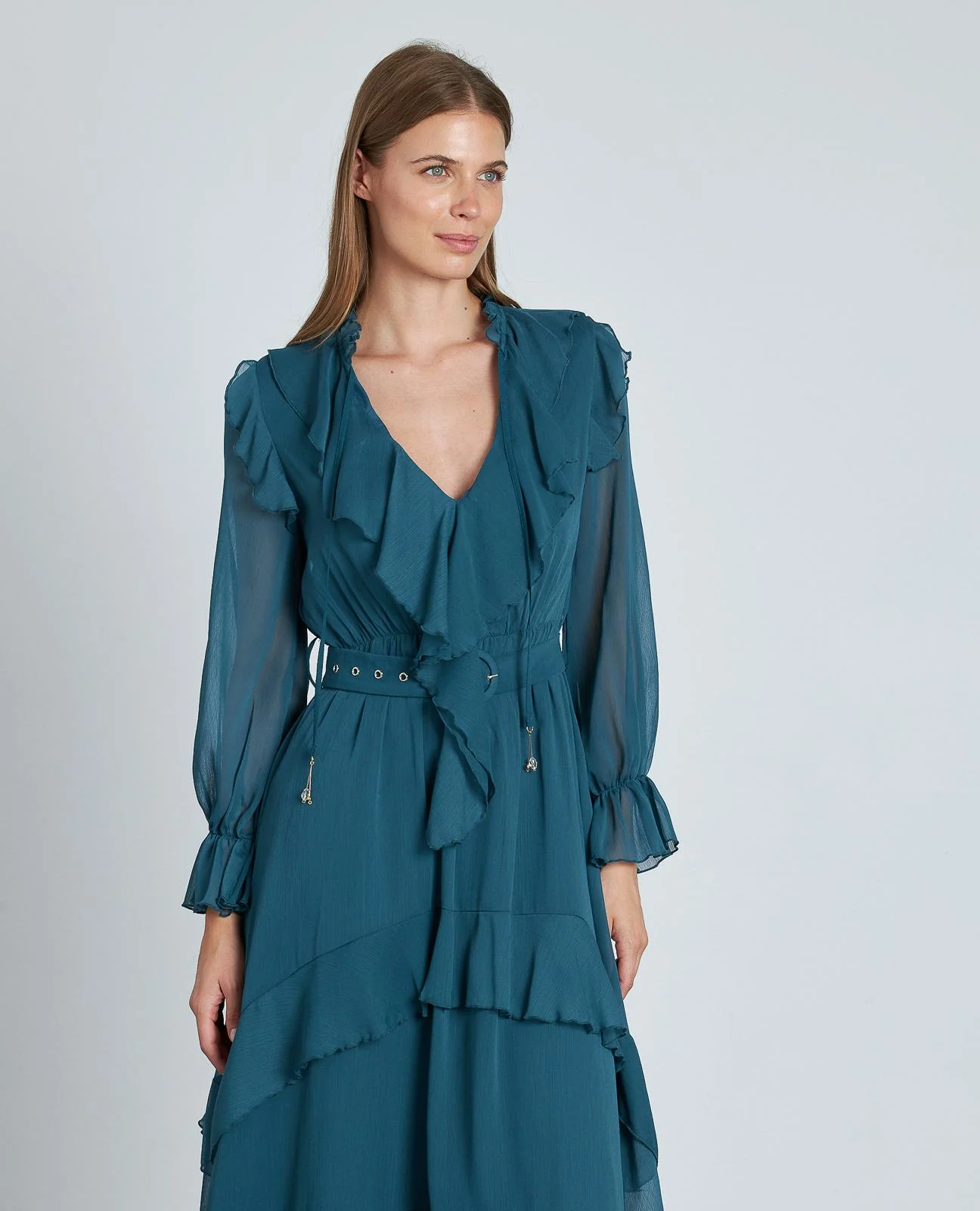 VESTIDO VOLANTES CINTURÓN - Image 2
