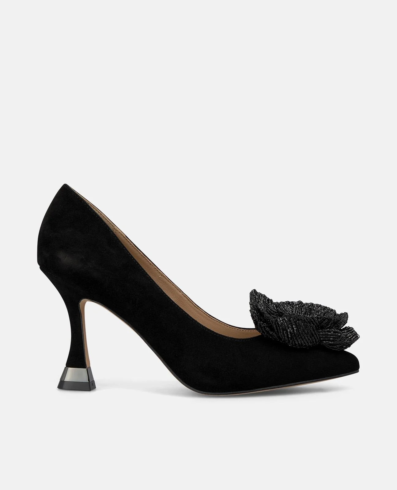 ZAPATO TACÓN FLOR ABALORIOS